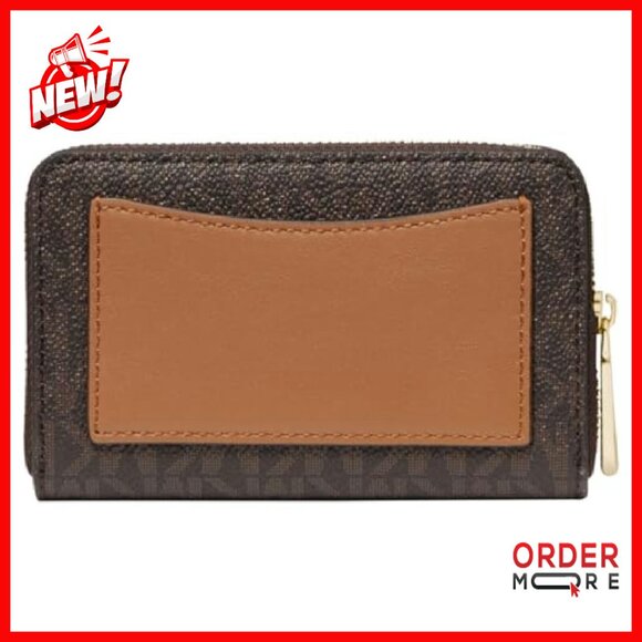 Small Zip-Around Leather Wallet with Multiple Card Slots - Picture 4 of 8